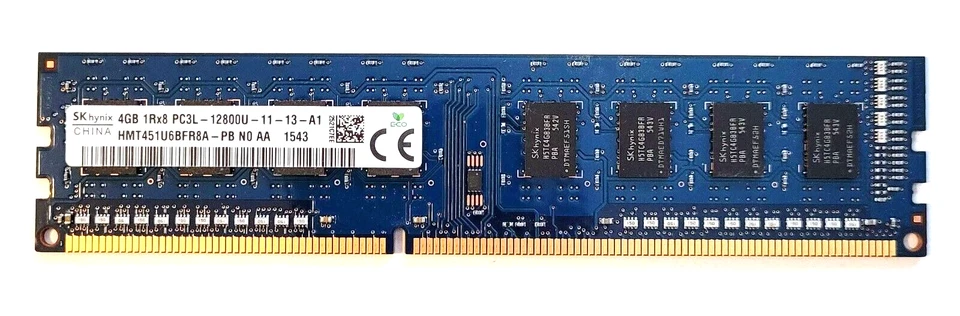 SK Hynix 4GB 1Rx8 PC3 12800U-11-12-B1 Desktop RAM - Image 1 of 1