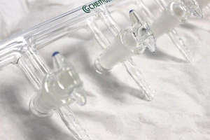 5 Port Vacuum Manifold Glass Stopcocks Chemglass CG-4441-03 Controlled Gas Flow - Picture 1 of 5
