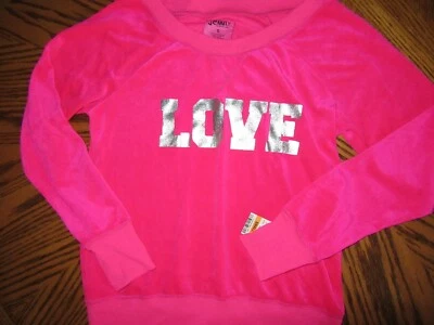 Sudadera Pullover Jenni Rosa Velour S Love Plateada Suave Bonita Nueva con Etiquetas $49 Foto 1 de 3