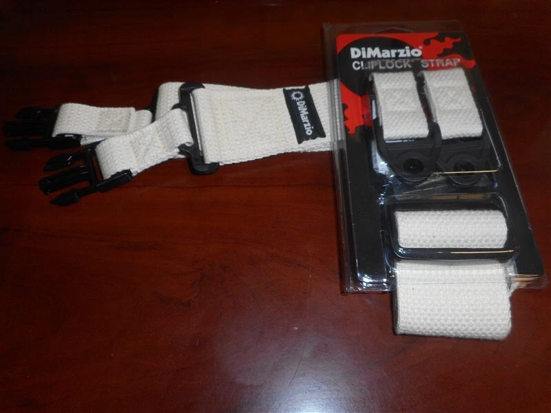 NUEVO Correa de Guitarra de Algodón DiMarzio ClipLock Liberación Rápida 2" - NATURAL Foto 1 de 1