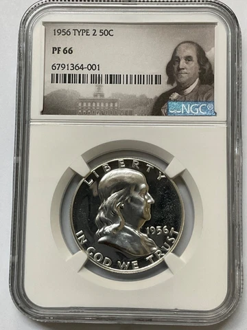 1956 FRANKLIN HALF DOLLAR 50C TYPE 2 NGC PF 66 6791364-001 Cover