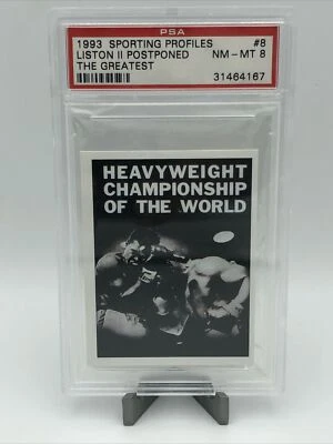 1993 Sporting Profiles #8 Muhammad Ali V Liston II Postponed PSA NM-MT 8 - Image 1 of 2
