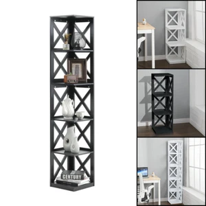 X Frame Bookcase 3 5 Tier Cube Shelf Display Wood Furniture Storage Unit Cabinet - Picture 1 of 20