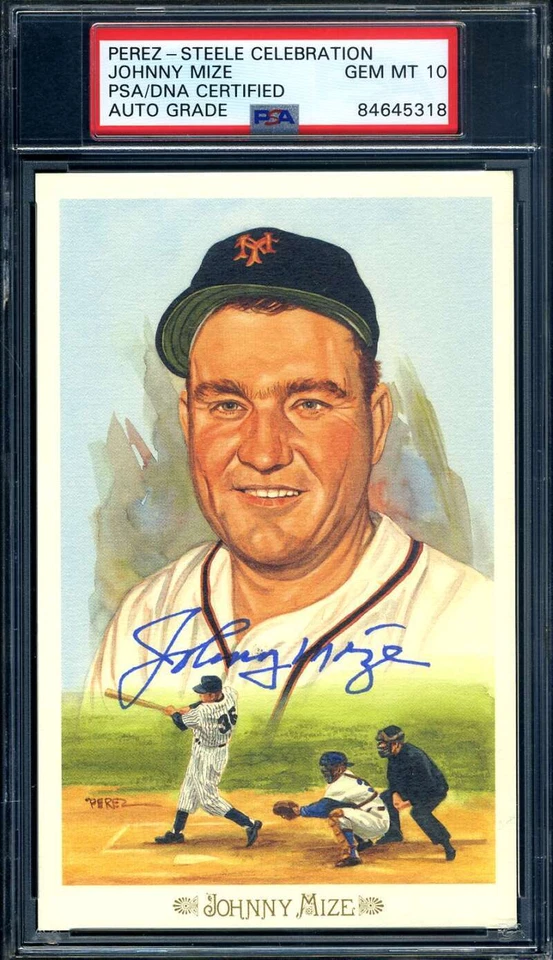 Johnny Mize Gem Mint 10 PSA DNA Signed Perez Steele Celebration Autograph - Image 1 of 1