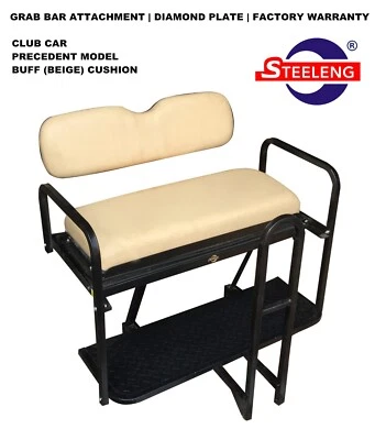 Rear Flip seat kit for Club Car Golf Cart PRECEDENT/TEMPO w/t grab bar (Buff) - Image 1 of 3