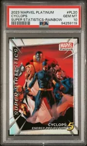 Cyclops PL20 Super Statisics Rainbow PSA 10 Upper Deck 2023 Marvel Platinum - Picture 1 of 3