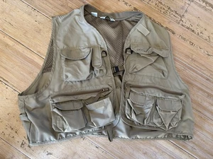 Orvis Vest Mens X-Large Tan Zip Utility Pockets Fly Fishing Outdoor Tactical - Picture 1 of 7