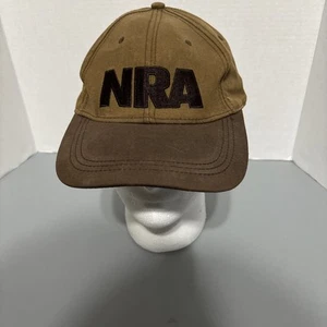 NRA braun 100% Baumwolle selbstklebend verstellbar Rückenmütze - Bild 1 von 4