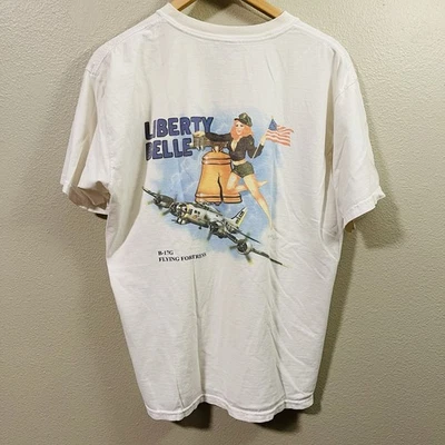 Camiseta De Colección Fuerza Aérea Liberty Belle Pin Up B-17G Fortaleza Voladora Militar Talla L Foto 1 de 4