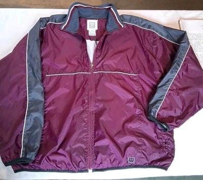 Chaqueta cortavientos Wilson vintage bolsillos XL ropa deportiva calentamiento de pista Foto 1 de 4
