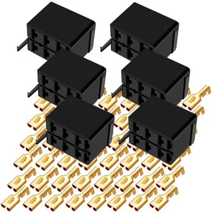 6 Sets Lot/Sets 6.3mm 14-16AWG Female Gold Spade Terminal Connector + Rocker ... - Picture 1 of 9