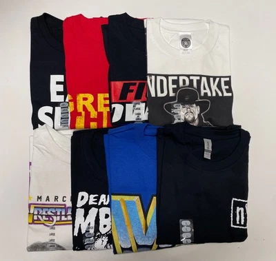 8 Men Size Large WWE T-shirts | Cena Orton Undertaker The Rock Lot 1 - Image 1 of 4