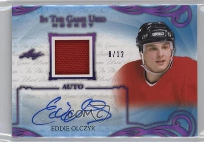 2019-20 Leaf ITG Used Purple Spectrum /12 Ed Olczyk Eddie #UA-EO1 Auto - Image 1 of 2