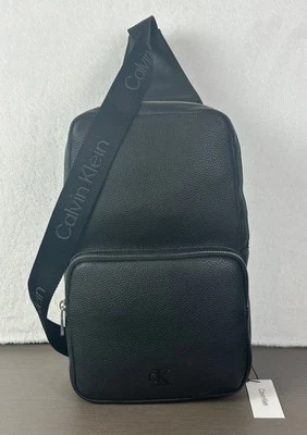 Bolso Bandolera Calvin Klein Para Hombre/Unisex Cuero Negro Todo el Día Nuevo Con Etiqueta $139 Foto 1 de 4