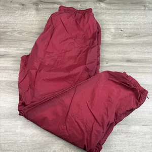 Vintage 90er Nike Track Jogginghose Jogger Gr. XXL weiß gefüttert Nylon Ankle Zip weinrot - Bild 1 von 19