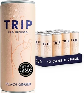 TRIP   Infused Peach Ginger Drink "Great Value Case Deal 12X250ML" Energize - Picture 1 of 8