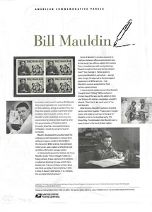 USPS COMMEMORATIVE PANEL #849 BILL MAULDIN 44c BLOCK MNH - Picture 1 of 1