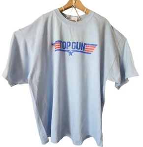 Vtg Top Gun Gildan Crew Neck Fightertown USA Miramar NAS Mens T-Shirt Blue XXL - Picture 1 of 9