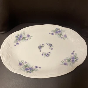 Wawel China Servizio Piatto Collezione Monte Christo Viola Pansy 13” X 9” - Foto 1 di 7