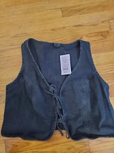 Black Jean Vest For Woman - Picture 1 of 3