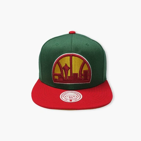 Mitchell Ness Seattle Sonics 1994-95 KEMP PAYTON DARKENED Snapback Hat 2Tone Cap Cover