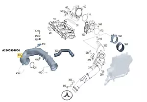 Original Mercedes-Benz A2600901800 Tubería De Aire Limpio CLA AMG 35 45 Nueva - Imagen 1 de 4