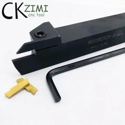 10Pcs 3mm Carbide Insert & MGEHR2525-3 Parting Off Turning Holder Lathe Tool - Image 1 of 2