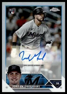 2023 Topps Chrome Update JORDAN GROSHANS REFRACTOR AUTO 127/499 MARLINS RC AC-JG - Picture 1 of 2