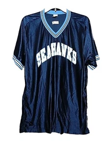 MENS WILSON SEAHAWKS JERSEY - DARK BLUE - LARGE - MINT CONDITION - Picture 1 of 2