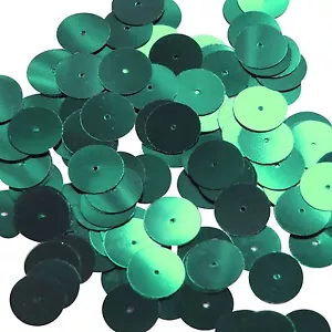 Lentejuelas de costura metálicas redondas verde esmeralda de 15 mm lentejuelas - Imagen 1 de 2