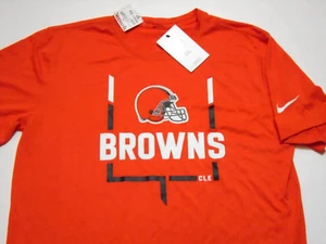 NWT Nike Cleveland Browns T-Shirt Dri-Fit 100% Polyester NFL Football Mens Large - Picture 1 of 4