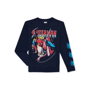 Spider-Man Boys Long Sleeve Graphic T-Shirt, Navy Size XL (14-16) - Picture 1 of 3