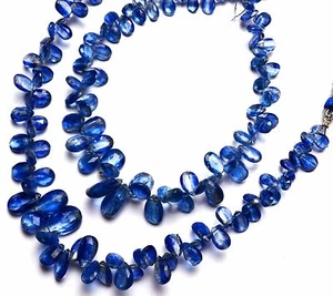 Super Quality Natural Gem Kyanite 4x6 to 8x12MM Faceted Pear Shape Briolettes 8" - Picture 1 of 5