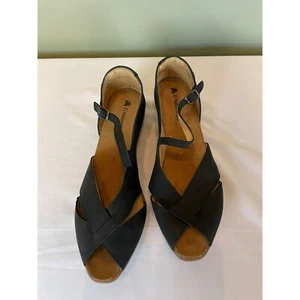 El Naturalista Leather Sandals Size 41 Black Suede Style S202 - Picture 1 of 15