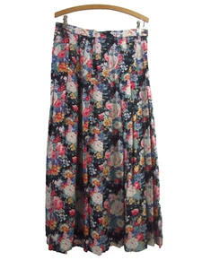Falda Midi Plisada Rosa Floral Multicolor Significance Mujer S Rayón 29" De Colección - Imagen 1 de 12
