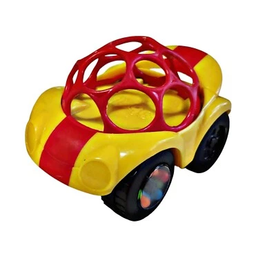 OBall Sonajero Fácil Agarre Rollo Coche de Carreras Bebé Juguete Amarillo Rojo Rayas de Carreras Niños II  Foto 1 de 4