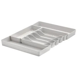 Spectrum Hexa 6divider Expandable Silverware Tray stone Gray Indrawer Organize - Picture 1 of 6