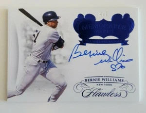 BERNIE WILLIAMS PANINI FLAWLESS ON CARD AUTO 4/7 TRULY RARE #4, SEE PICS! - Picture 1 of 10