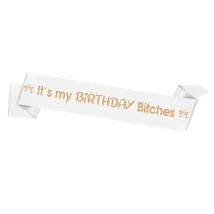 White Birthday Girl Sash Satin Party Accessories Birthday Pamper Gifts Women - Picture 1 of 6