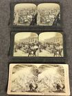 Vintage Stereoview Photo Cards 1800-1900s 3 Cards