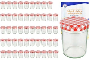 50 Sturzgläser 230ml hoch rot kariert Einmachglas Marmeladengläser Einweck Glas - Bild 1 von 4