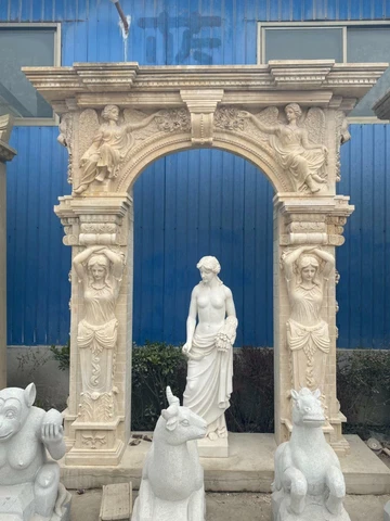 CARVED MONUMENTAL MARBLE ESTATE ENTRYWAY - ME78 Cover
