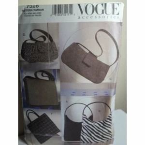 Vogue Sewing Pattern 7328 Accessories Handbags UNCUT! Year 2001 Vintage All Size - Picture 1 of 5