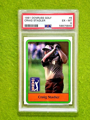 Craig Stadler ROOKIE CARD PSA RC 1981 Donruss Golf CRAIG STADLER PSA 6  PGA TOUR - Image 1 of 4