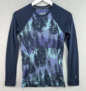 Smartwool Base Layer Crew XS Classic Thermal Merino 250 Pattern Trees SW016371 - Picture 1 of 9