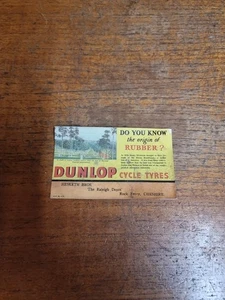 Vintage Dunlop Tyre Cycle Motorcycle Car Blotter Advertsing Leaflet Garage - Picture 1 of 4