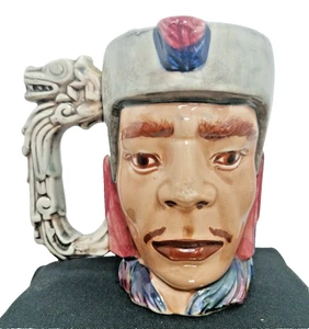 Rare Vintage Aztec Warrior Mexican Man Character Toby Mug 5" Glazed Ceramic - Bild 1 von 9