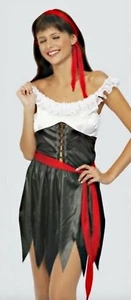 Ladies Sexy Pirate Costume Castaway Wench Buccaneer Fancy Dress Uk 10-14 - Picture 1 of 1