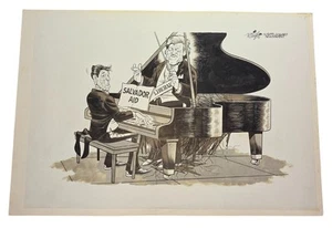Dick Wright Salvador Hilfe PROVIDENCE JOURNAL-BULLETIN Cartoon Kunst 11"x16" - Bild 1 von 3