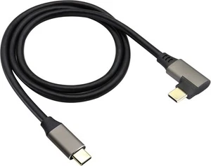 Right Angle USB C to C 3.1 Gen 2 Cable 10Gbps Type C 0.6M-1Pack - Picture 1 of 8
